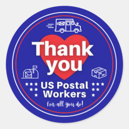 Bedankt US Postal Workers STICKER - Donkerblauw