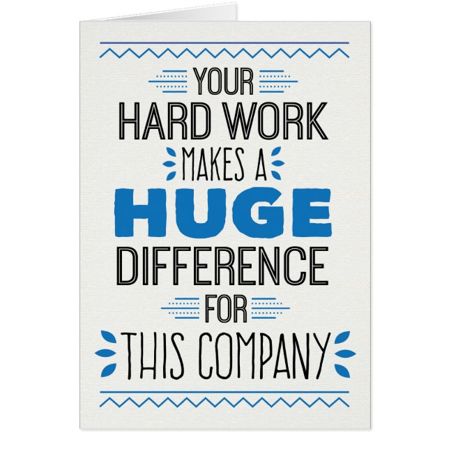 Bedankt, uw harde werk maakt enorm verschil (Voorkant)