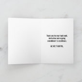 Bedankt, uw harde werk maakt enorm verschil bedankkaart (Binnen)
