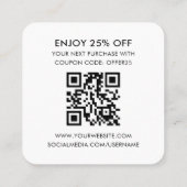 Bedankt Uw kaart logo QR-code wit Vierkante Visitekaartje (Achterkant)