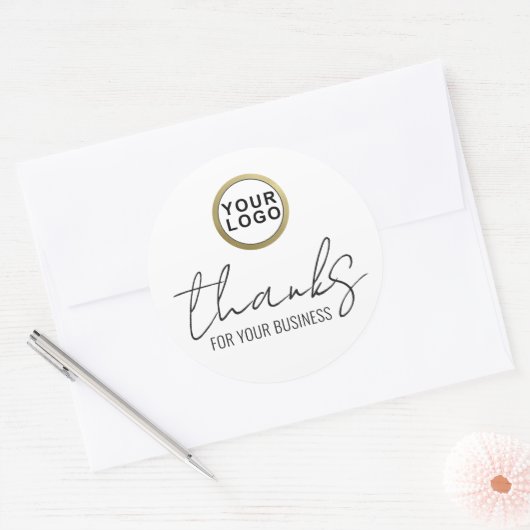 Bedankt Uw Logo Ronde Sticker (Envelop)