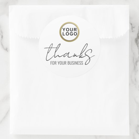 Bedankt Uw Logo Ronde Sticker (Tas)