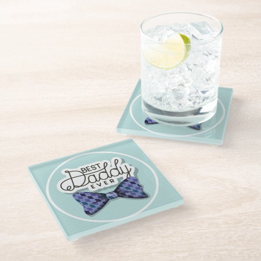 Bedankt vader voor de beste vader ooit glazen onderzetter (Schuin)