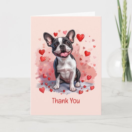 Bedankt Valentijnsdag Boston Terrier Dog (Voorkant)