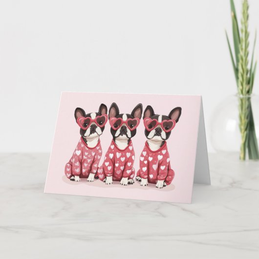 Bedankt Valentijnsdag Boston Terrier Dogs (Voorkant)