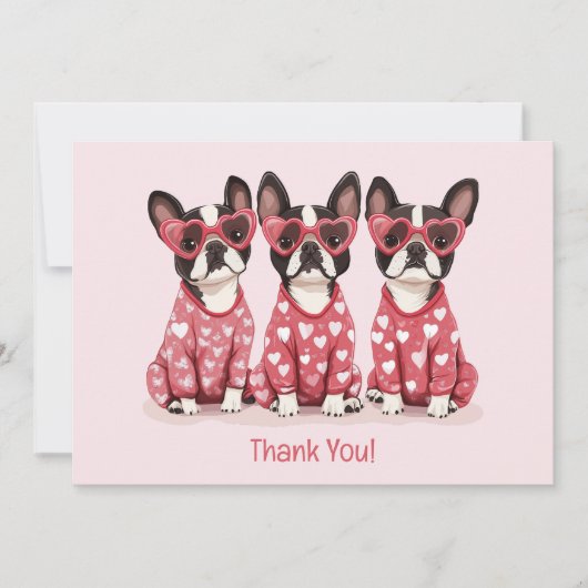 Bedankt Valentijnsdag Boston Terrier Dogs (Voorkant)