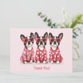 Bedankt Valentijnsdag Boston Terrier Dogs (Staand voorkant)