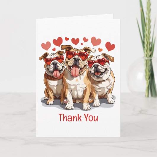 Bedankt Valentijnsdag Engelse Bulldog (Voorkant)