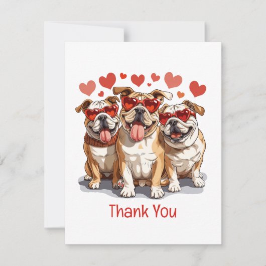 Bedankt Valentijnsdag Engelse Bulldog (Voorkant)