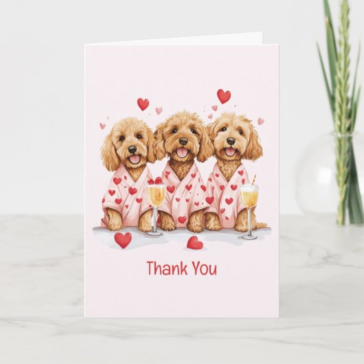 Bedankt Valentijnsdag Goldendoodle Dogs (Voorkant)