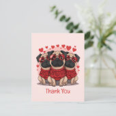 Bedankt Valentijnsdag Pug Dogs (Staand voorkant)