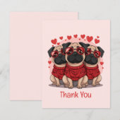 Bedankt Valentijnsdag Pug Dogs (Voorkant / Achterkant)