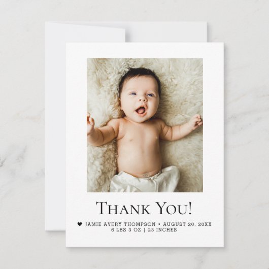 Bedankt van baby foto geboorteaankondiging (Voorkant)