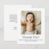 Bedankt van baby foto geboorteaankondiging (Voorkant / Achterkant)