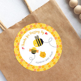 Bedankt van Cute Bee voor het stoken door het Baby Ronde Sticker