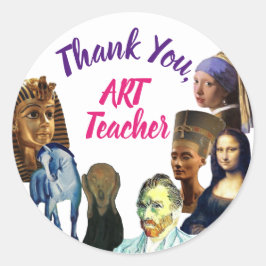 Bedankt van de Art Teacher Ronde Sticker