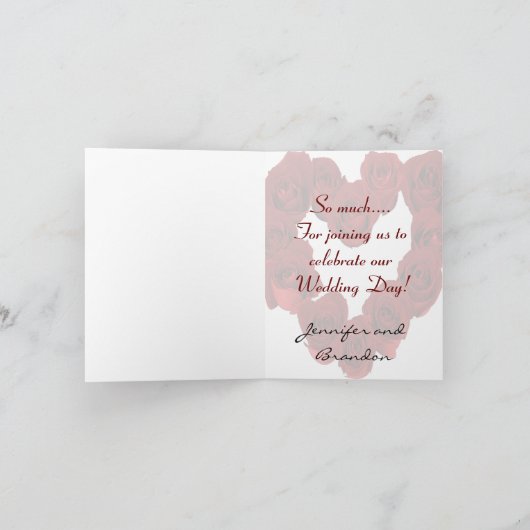 Bedankt van de Bruid en Bruidegom (Op Maat Besteld (Binnen)