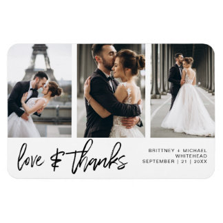 Bedankt van de liefde Foto Collage Hand-Lettered W Magneet