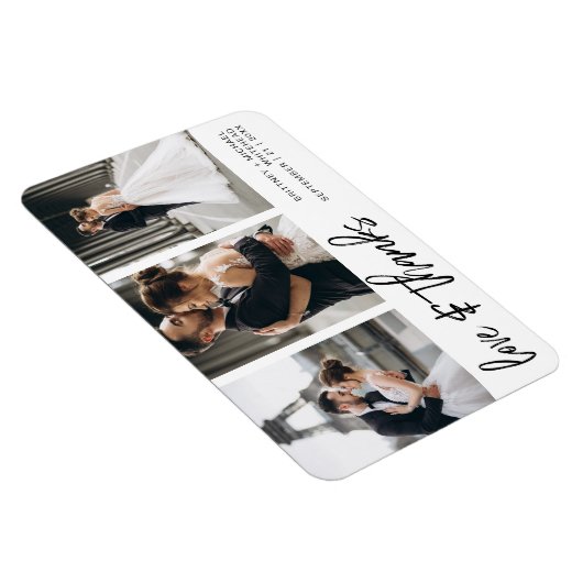 Bedankt van de liefde Foto Collage Hand-Lettered W Magneet (Rechterzijde)