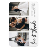 Bedankt van de liefde Foto Collage Hand-Lettered W Magneet (Verticaal)