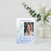 Bedankt van de Memorial Service Dragonfly Waterver Visitekaartje (Staand voorkant)