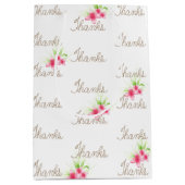 Bedankt van de paus Tekst met Roze Bloemen Medium Cadeauzakje (Voorkant)