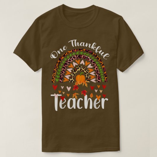 Bedankt van de regenboogherfst van One Thankful Te T-shirt (Design voorkant)