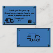 Bedankt van Delivery Driver Visitekaartje (Voorkant / Achterkant)