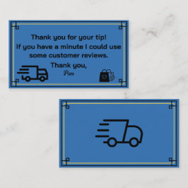 Bedankt van Delivery Driver Visitekaartje