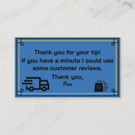 Bedankt van Delivery Driver Visitekaartje