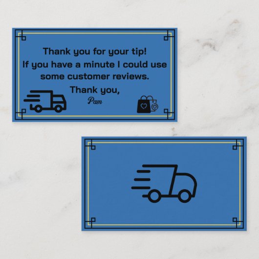 Bedankt van Delivery Driver Visitekaartje (Voorkant / Achterkant)