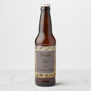 Bedankt van Family Animal Pattern Feathers Bier Etiket