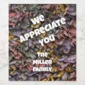 Bedankt van Family Yarn Homey Waardering Wijn Etiket (Enkel label)