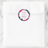 Bedankt van Floral Ronde Sticker (Tas)