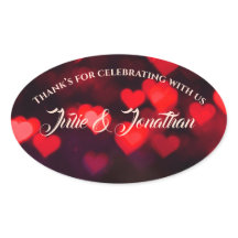 Bedankt van het stel met rode harten op zwart