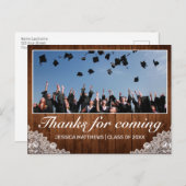 Bedankt van hout en Afstuderen van kant, bestemd o Briefkaart (Voorkant / Achterkant)