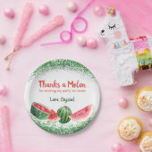 Bedankt van Melon Sweet Watermelon Birthday Papieren Bordje (Feest)