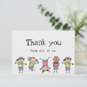 Bedankt van ons allemaal Kinderen Cartoon Pret (Staand voorkant)