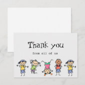 Bedankt van ons allemaal Kinderen Cartoon Pret (Voorkant / Achterkant)