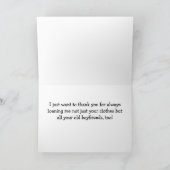 **BEDANKT VAN SISTER VOOR HET LENEN VAN ME? KAART (Binnen)