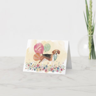 Bedankt van u en uw Beagle hond en ballonnen