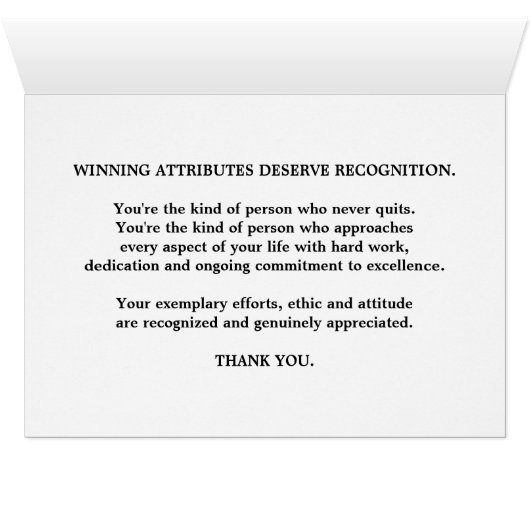 Bedankt van werknemers, een winnaar in bedrijf en  (Binenzijde Horizontaal (Onderkant))