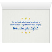 Bedankt van werknemers, een winnaar in bedrijf en  (Binenzijde Horizontaal (Onderkant))