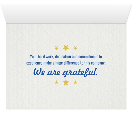 Bedankt van werknemers, een winnaar in bedrijf en  (Binenzijde Horizontaal (Onderkant))