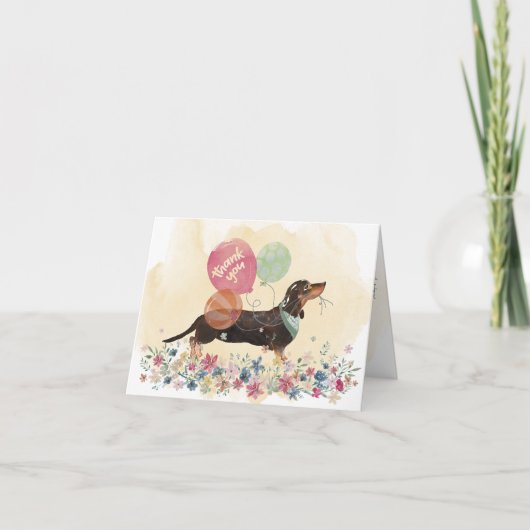 Bedankt van You & Teckel hond en ballonnen (Voorkant)