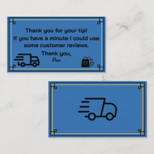 Bedankt vanuit Bezorgchauffeur Zakelijke Kaart Visitekaartje