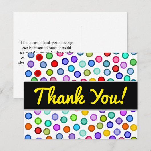 "Bedankt!" + Veel kleurrijke cirkels Briefkaart (Voorkant / Achterkant)