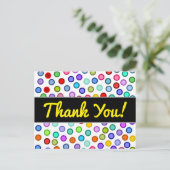 "Bedankt!" + Veel kleurrijke cirkels Briefkaart (Staand voorkant)