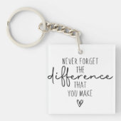 Bedankt, vergeet nooit het verschil dat je maakt sleutelhanger (voorkant)