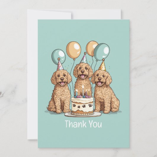Bedankt Verjaardag Goldendoodle Honden (Voorkant)